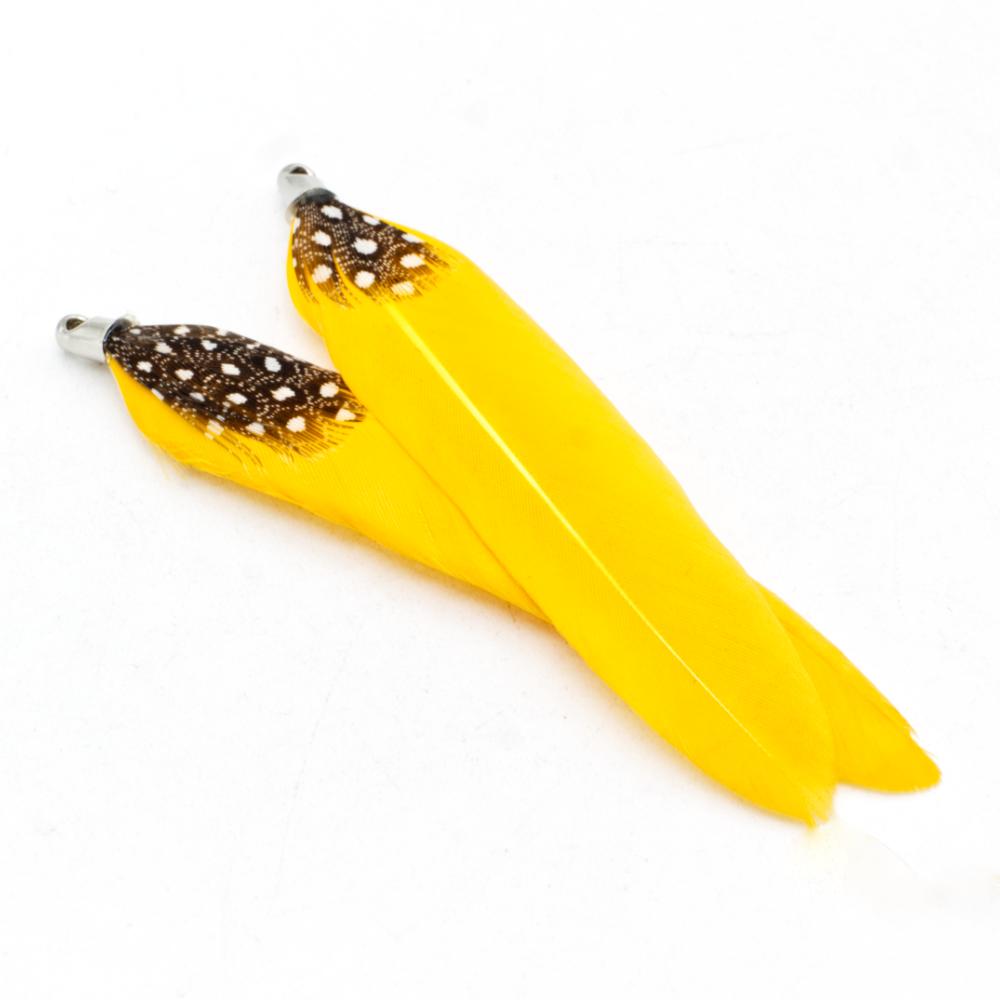 Dyed Feathers - Yellow - 2pc