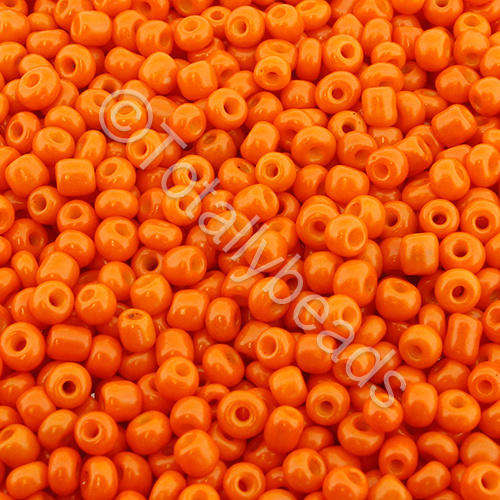 Seed Beads Opaque  Orange - Size 8 100g