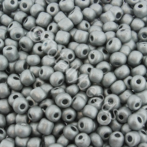 Seed Beads Metallic  Silver Frost - Size 6 100g