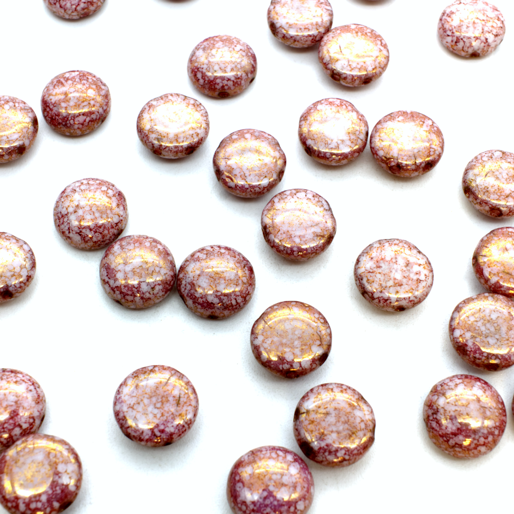 Preciosa Candy Beads 12mm 10pcs - Pink Marble
