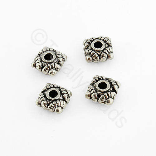 Antique Silver Bead - Diamond 6mm 20pcs