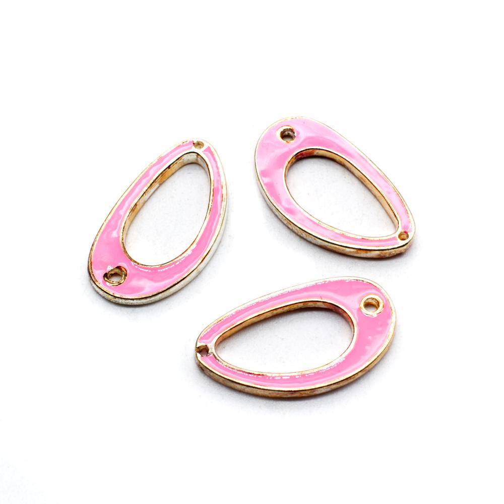 27mm Oval Connector - Pink 3pcs