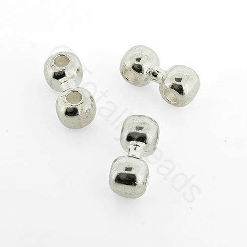 Silver Spacer Bead - 15mm - Dual Bead 8pcs