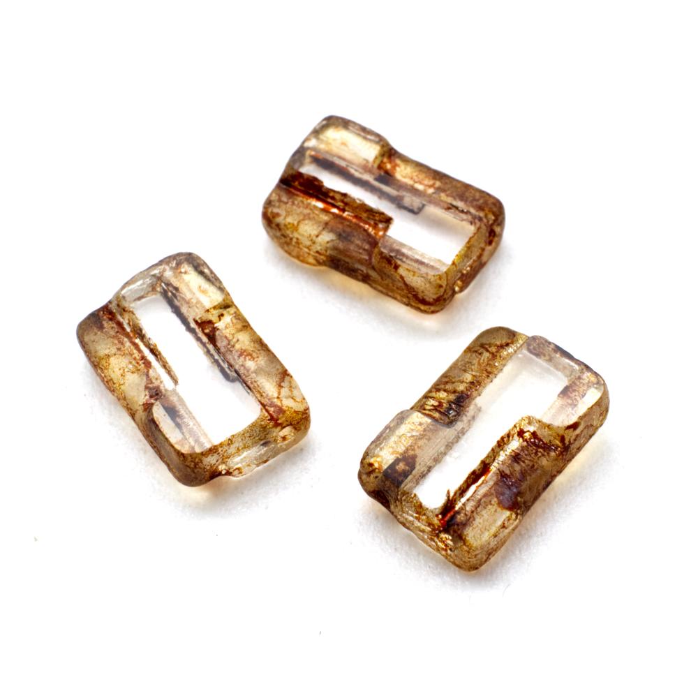 Table Cut Glass Bead - S Design Rectangle Champagne