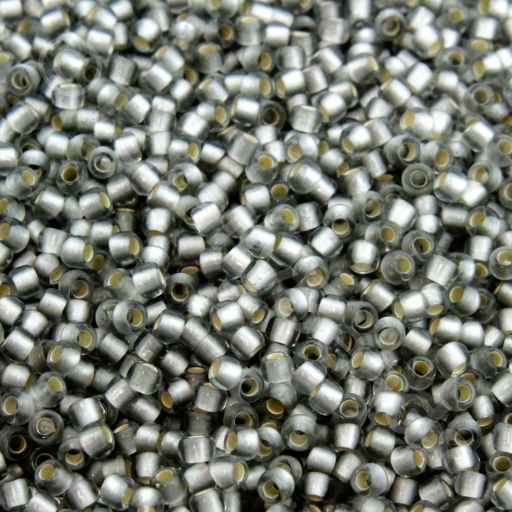 Toho Size 11 Seed Beads 10g - Silver Lined Frosted Black Diamond