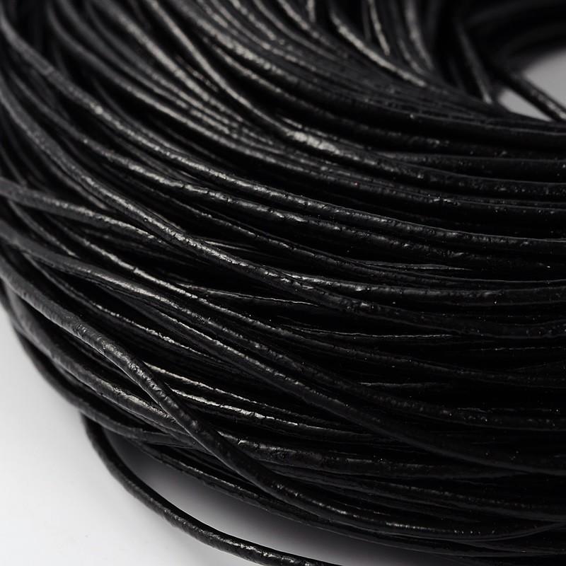 Leather Cord 1.5mm - Black 1m length