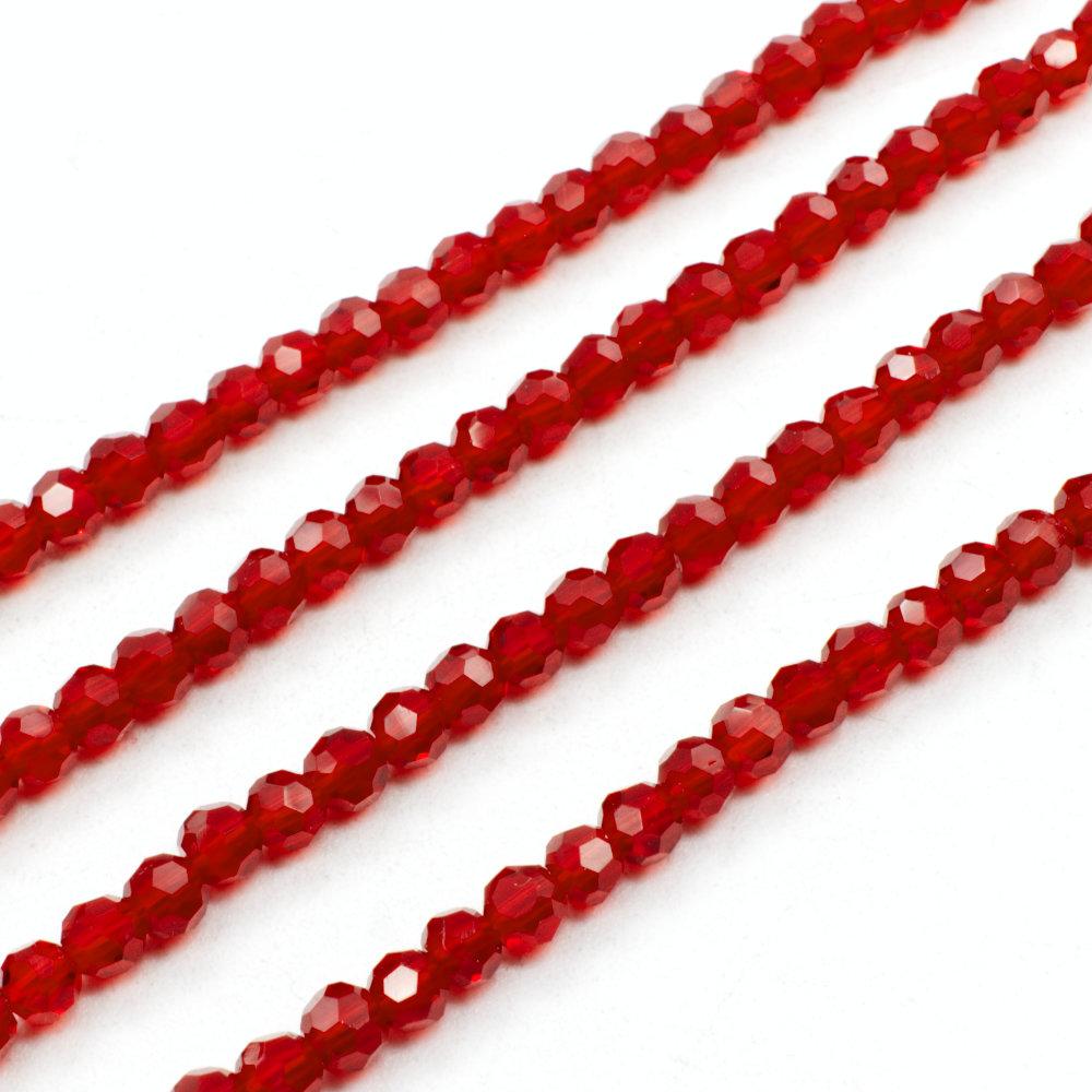 Crystal Round Beads 4mm - Dark Red