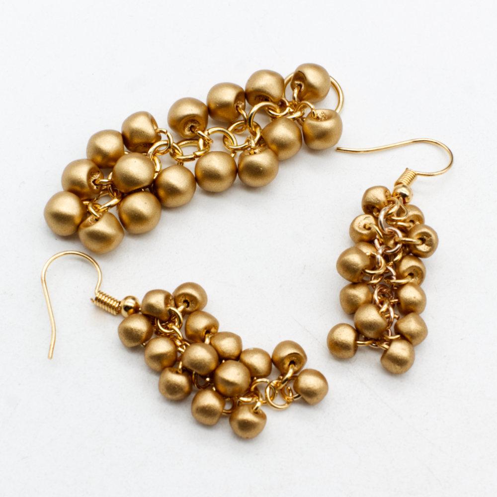 Bramble Pendant & Earring Kit - Gold