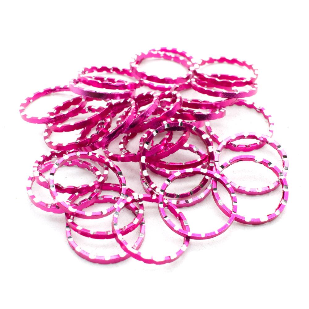 Aluminium Coloured Rings 16mm Magenta 10pcs for jewellery making