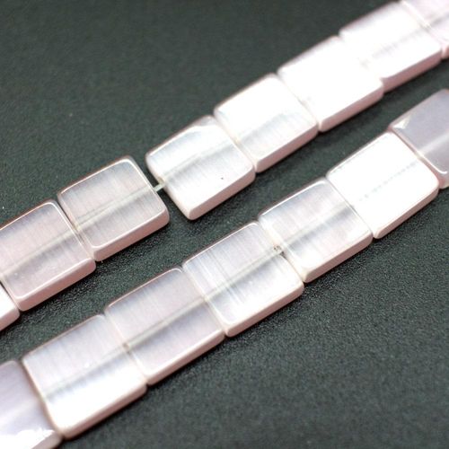 Cats Eye Beads 12mm Squares   Lilac for jewellery making