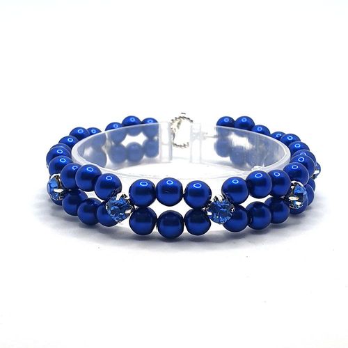 Thea Rhinestone Bracelet royal blue bracelet making kit — DIY set with beads and instructions for creating handmade jewelry