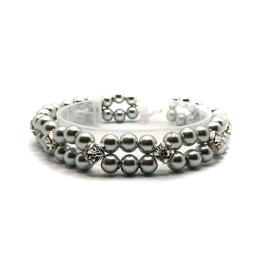 Thea Rhinestone Bracelet pearl grey bracelet making kit — DIY set with beads and instructions for creating handmade jewelry