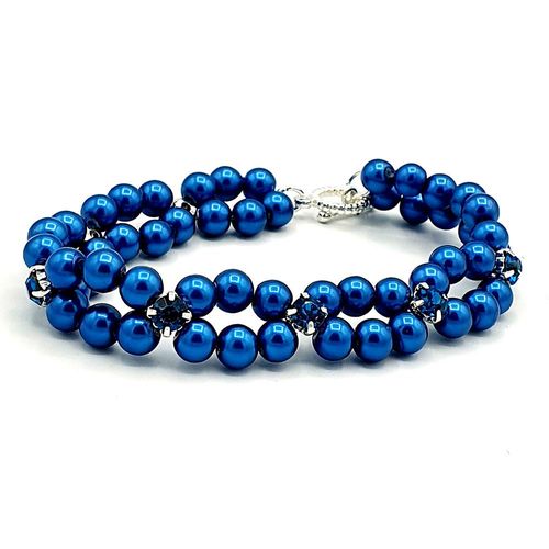 Thea Rhinestone Bracelet dark cyan bracelet making kit — DIY set with beads and instructions for creating handmade jewelry