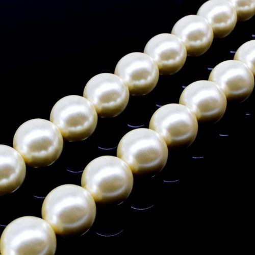 Glass Pearl Round Beads 12mm   Ivory for jewellery making