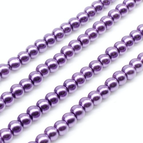 Glass Pearl Round Beads 3mm - Wisteria