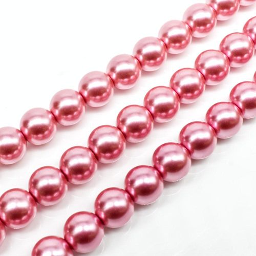 Glass Pearl Round Beads 8mm - Pink