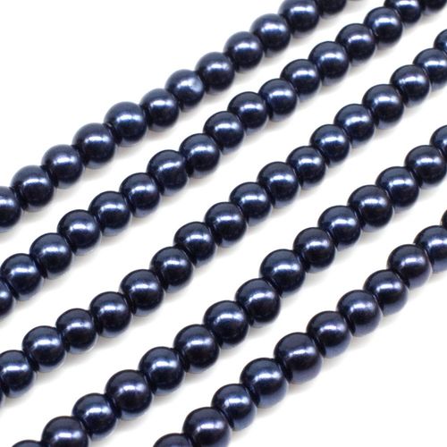 Glass Pearl Round Beads 3mm - Space Blue