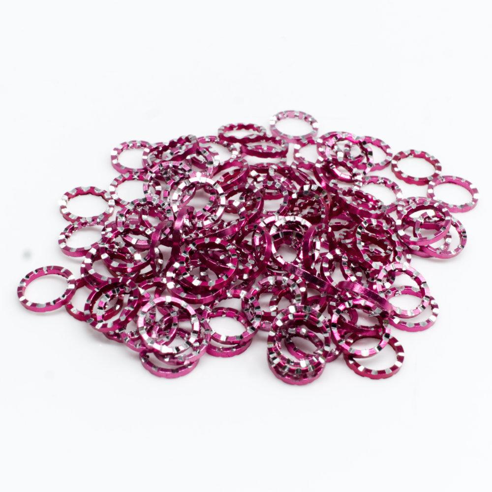 Aluminium Coloured Rings 10mm Magenta 10pcs for jewellery making