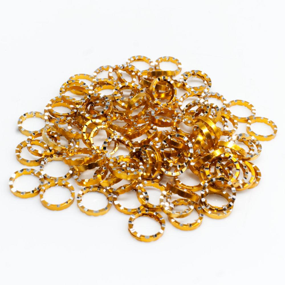 Aluminium Coloured Rings 10mm Gold 10pcs for jewellery making