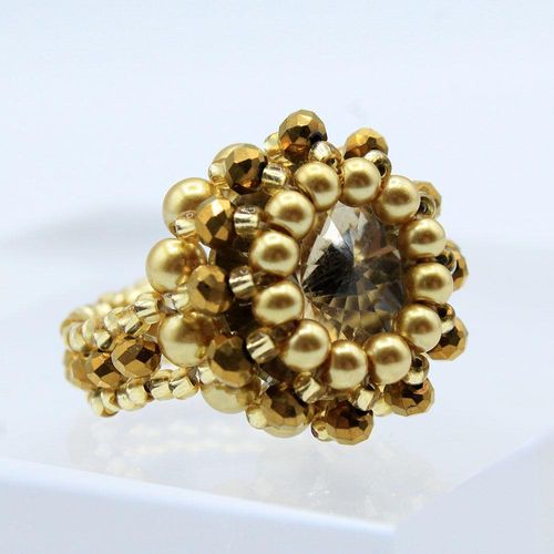Bling Rings Pack antique gold jewelry making kit — DIY set with beads and instructions for creating handmade jewelry