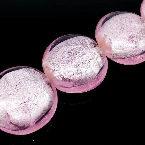 Silver Foil Disc Bead 34mm   Pink for jewellery making