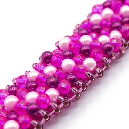 Aurelia Bracelet hot pink bracelet making kit — DIY set with beads and instructions for creating handmade jewelry