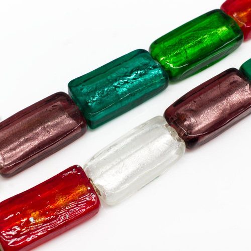 Silver Foil Rectangle Beads 24mm   Mixed for jewellery making