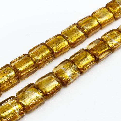 Silver Foil Square Beads 12mm 30pcs   Gold for jewellery making