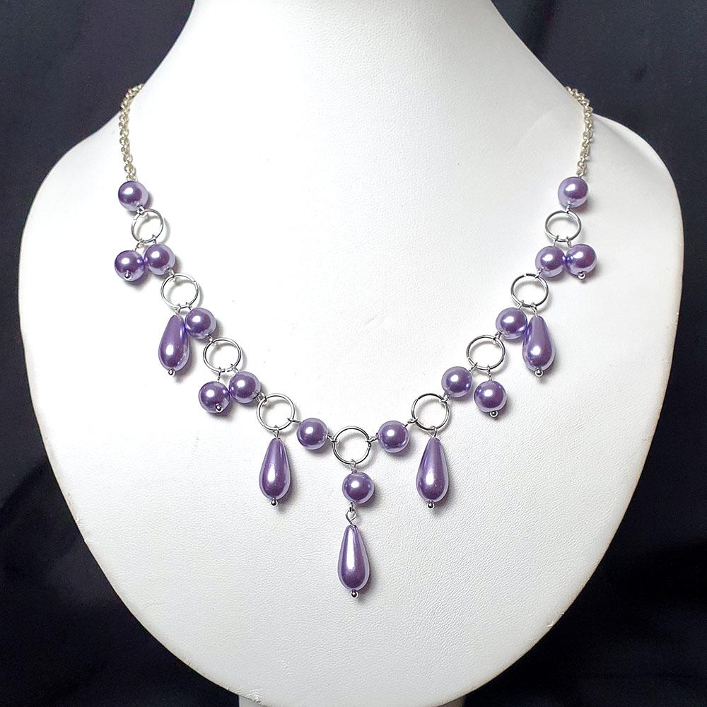 Rebecca Necklace Makes 3 - Lavender Silver