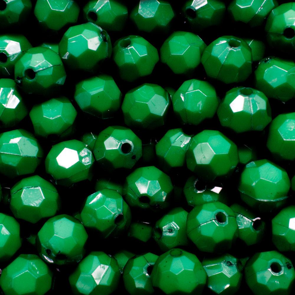 Acrylic Faceted Beads 10mm 60pc   Racing Green for jewellery making