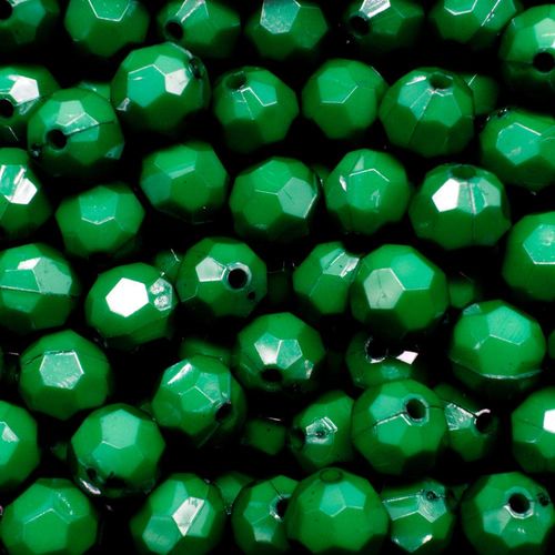 Acrylic Faceted Beads 10mm 60pc   Racing Green for jewellery making