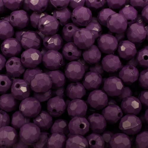 Acrylic Faceted Beads 8mm 100pc   Violet Iris for jewellery making