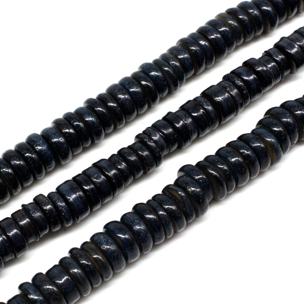 Shell Heishi Disc Beads 8mm Charcoal Grey