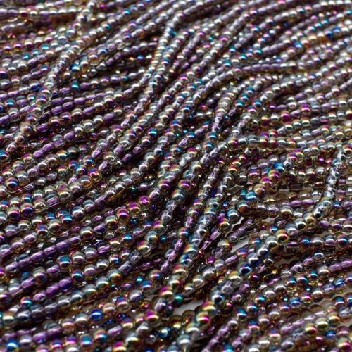 Glass Round Beads 2mm 15" String   Amethyst Rainbow for jewellery making