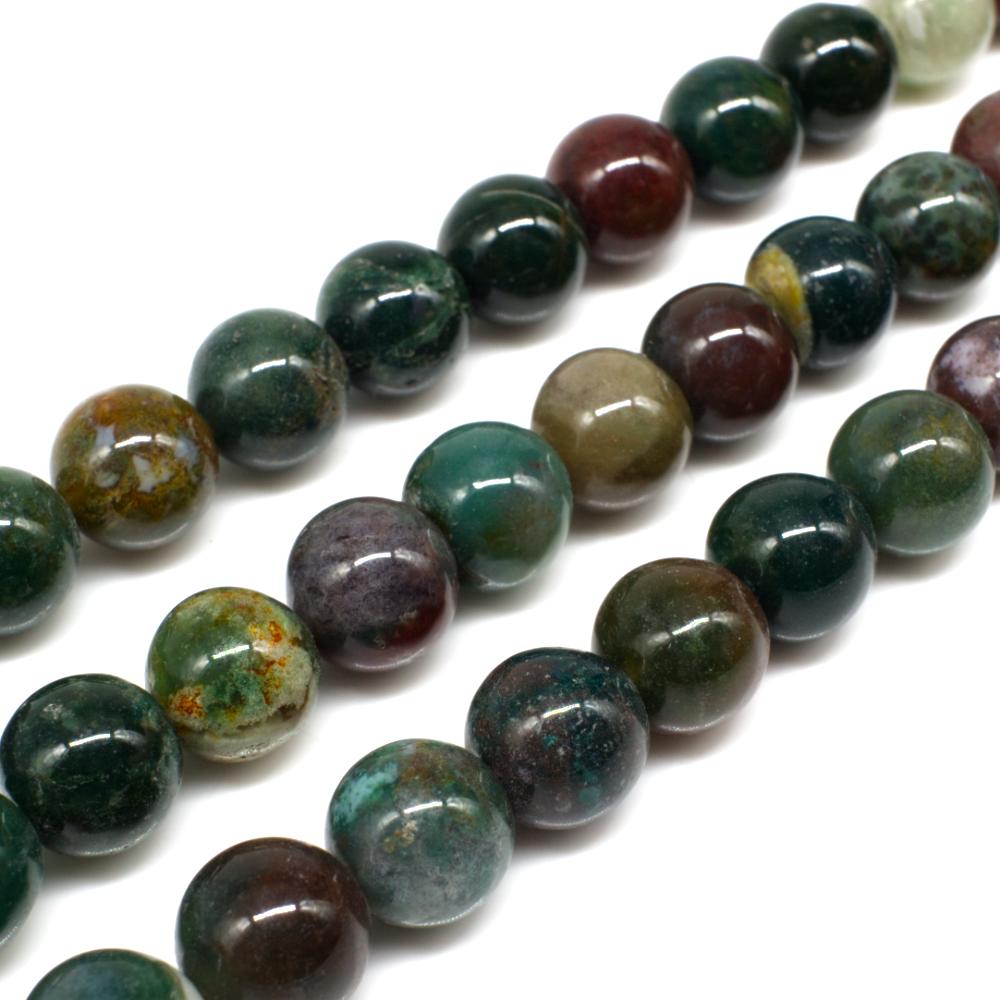 Indian Blood Stone Round Beads - 10mm 15