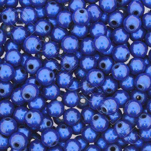 6mm Miracle acrylic round beads 6mm round royal blue 65pcs — pack of 65, reflective 3D-effect beads ideal for jewelry making, crafts, and…