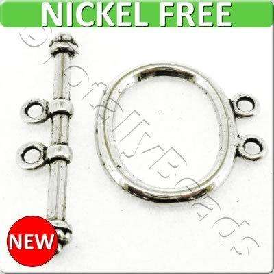 Metal Toggle - Oval Double 4 sets Antique Silver
