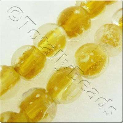 Lampwork Round 8mm - Spekled Gold - 16" String