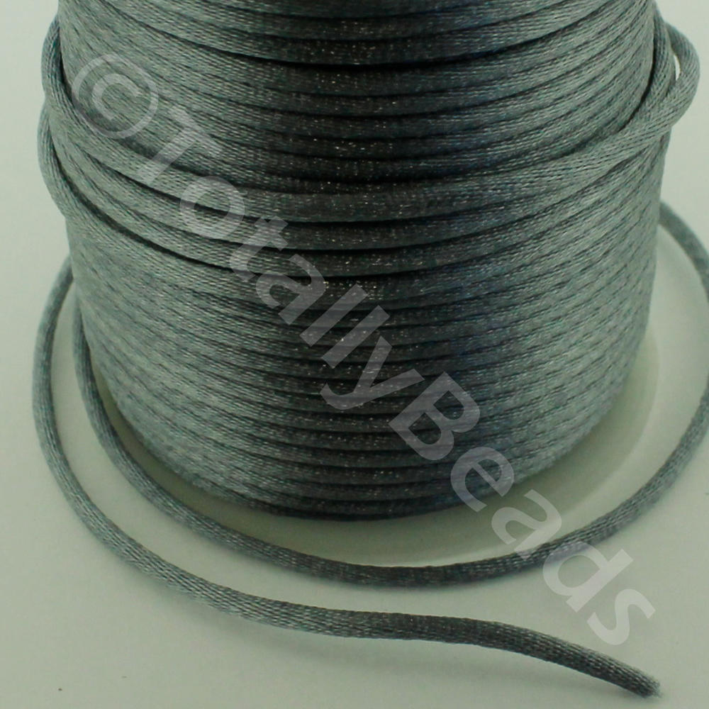 Rattail Silky Cord 2.5mm Silver Grey - 45m
