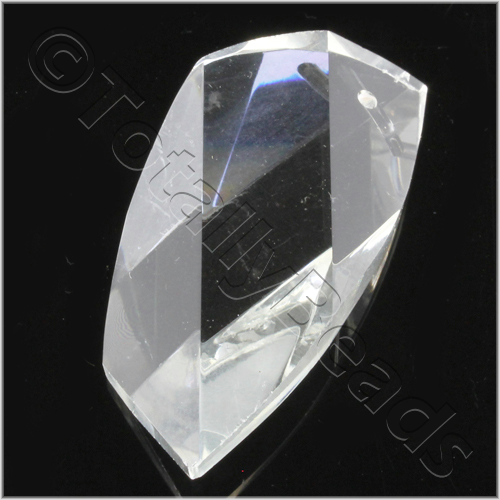 Glass Pendant Twist Drop 22mm - Clear