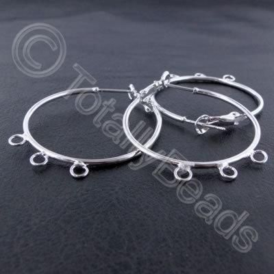 Loop Earring - 3 Loops 36mm - Silver Plated
