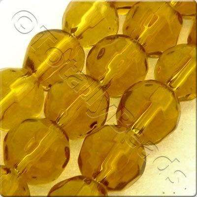 Glass Facet Round 6mm Amber
