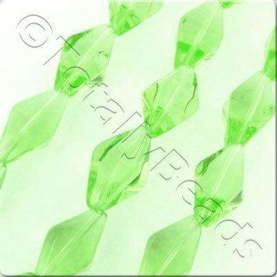 Glass Bipyramid - 15x8mm - Light Green - 20pcs