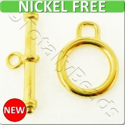 Metal Toggle - Simple Ring 14mm 6 sets Gold