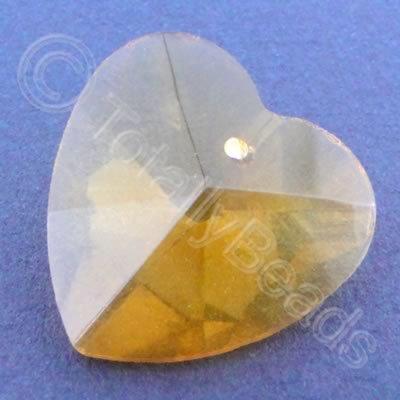 Glass Pendant Heart Yellow - 28mm
