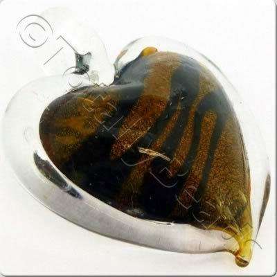 Lampwork Pendant - Heart 41mm - LPB34