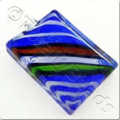 Lampwork Pendant - Rectangle 51mm - LPB46