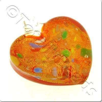 Lampwork Pendant - Heart 40mm - LPR51