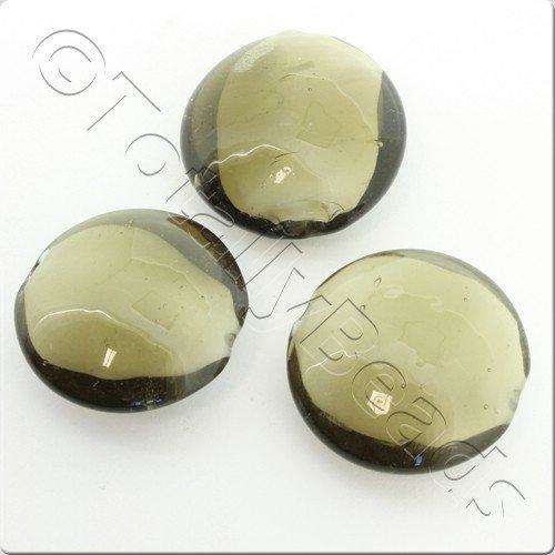 Lampwork Glass Beads 27mm - Grey Disc
