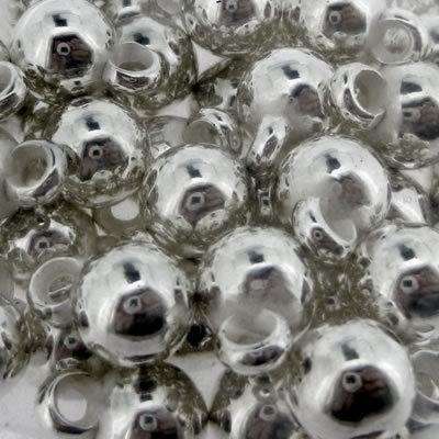Acrylic Antique Silver Bead - 5mm Round with hoop